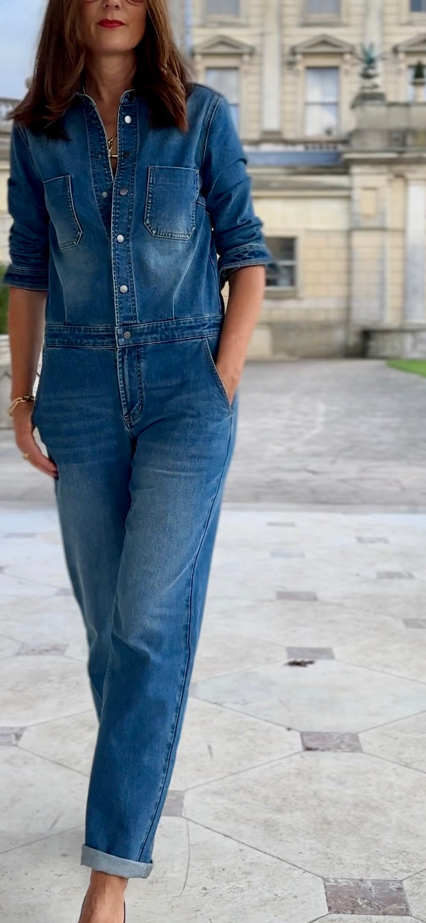 Lala Jumpsuit - Mid Wash Denim