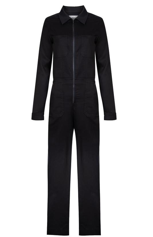 Abby Zip Front Jumpsuit - Black